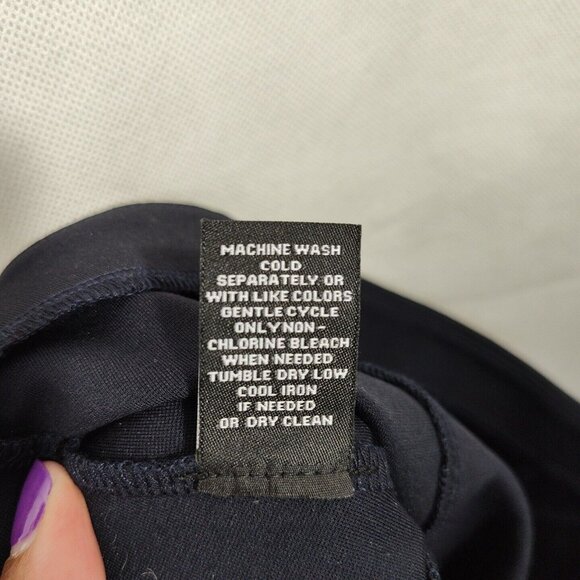 Premise Navy Blue Pencil Straight Skirt Women Petite Size PS Back Slit NEW - Picture 9 of 10